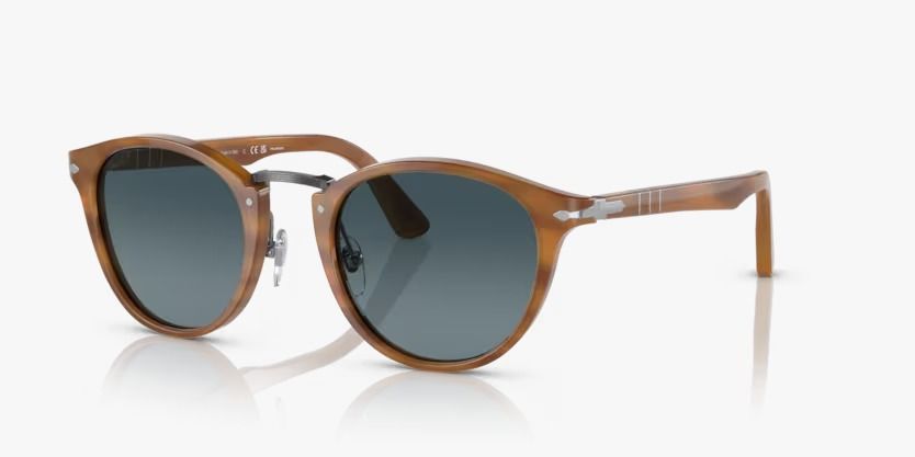 Persol 0PO3108S 960/S3 - Çizgili kahverengi Unisex Güneş Gözlüğü