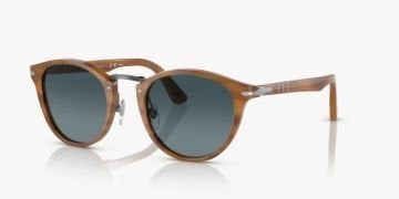 Persol 0PO3108S 960/S3 - Çizgili kahverengi Unisex Güneş Gözlüğü