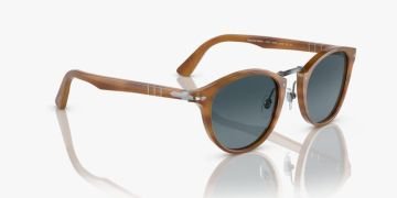 Persol 0PO3108S 960/S3 - Çizgili kahverengi Unisex Güneş Gözlüğü